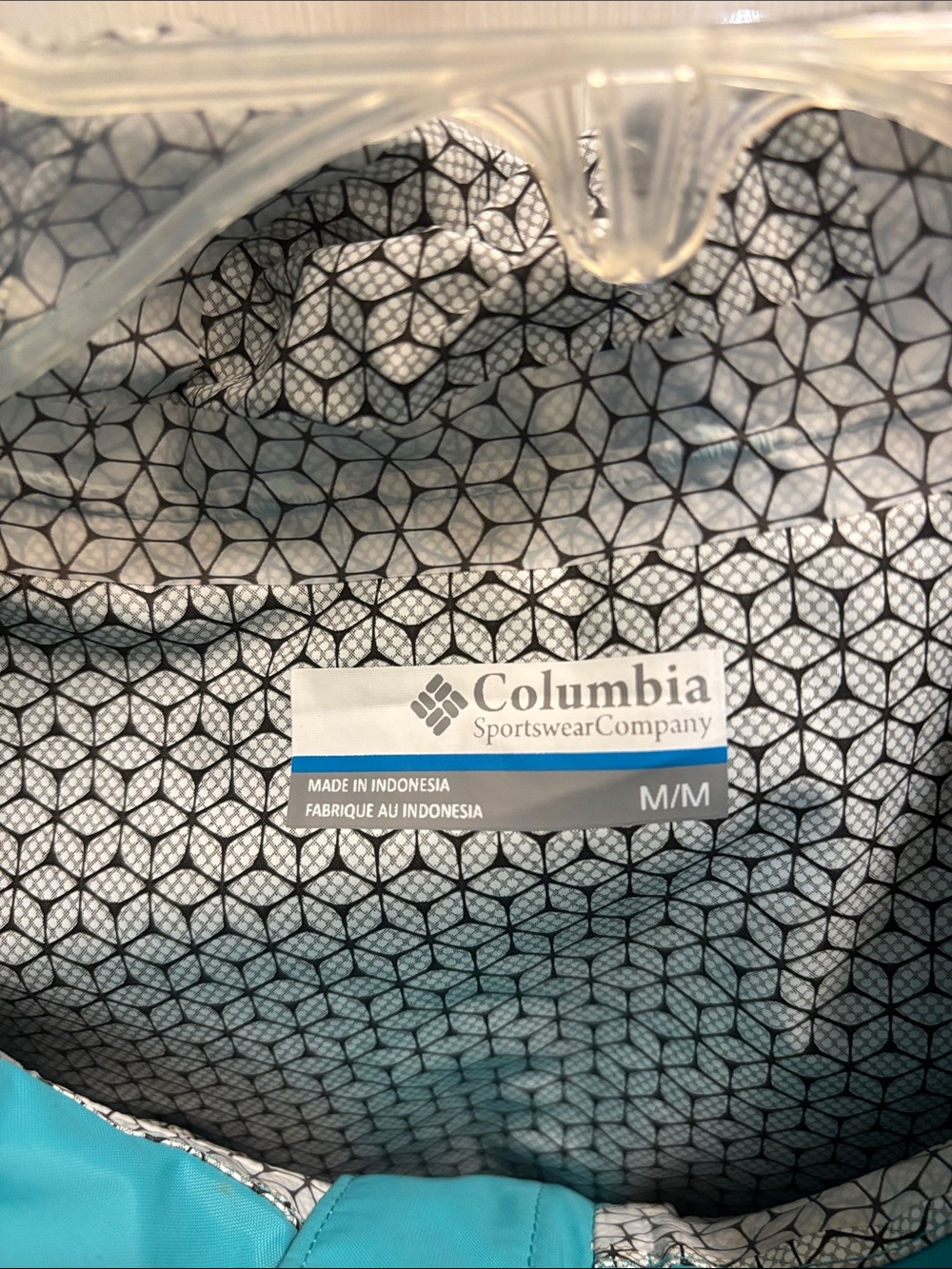 Columbia Women’s Teal Hooded Rain Jacket - Picture 3 of 3